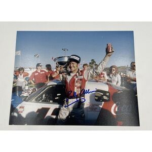 Bobby Allison Signed Photo 8X10 NASCAR Victory Holding Trophy